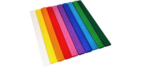 Banderolle de papier crépon, 500 mm x 2,5 m, assorti