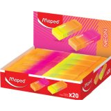 Gomme en plastique NEON, présentoir de 20