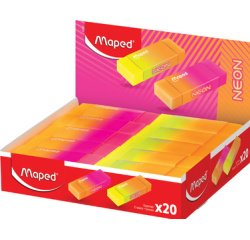 Gomme en plastique NEON, présentoir de 20