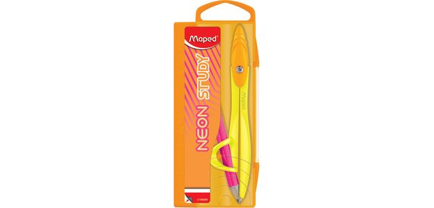 Coffret de compas STUDY NEON, avec bague, assorti