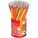 Crayon à papier NEON, avec gomme, dureté: HB, pot 72