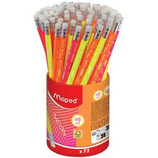 Crayon à papier NEON, avec gomme, dureté: HB, pot 72