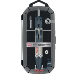 Coffret de compas technique No.421, 4 pièces, noir