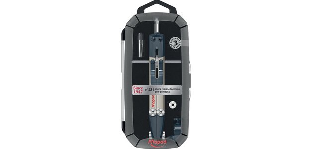 Coffret de compas technique No.421, 4 pièces, noir