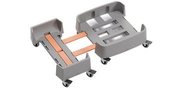 Chariot DURABIN 90 L, en rPP, 4 roulettes, gris