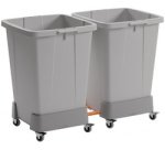 Chariot DURABIN 60 L, en rPP, 4 roulettes, gris
