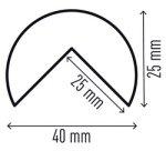 Profilé de protection C25R, magnétique, rond