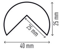 Profilé de protection C25R, magnétique, rond