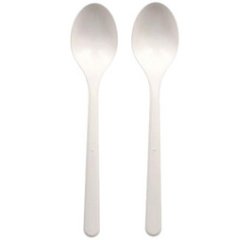 Cuillère réutilisable, longueur: 185 mm, blanc