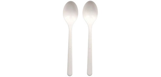 Cuillère réutilisable, longueur: 185 mm, blanc