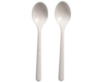 Cuillère à café réutilisable, longueur 130 mm, blanc