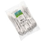 Fourchette réutilisable, longueur: 185 mm, blanc