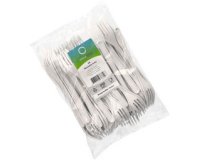 Fourchette réutilisable, longueur: 185 mm, blanc