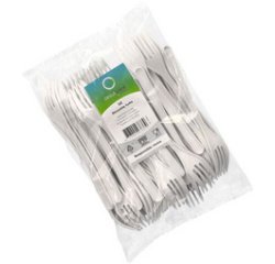 Fourchette réutilisable, longueur: 185 mm, blanc