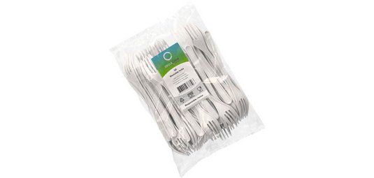 Fourchette réutilisable, longueur: 185 mm, blanc