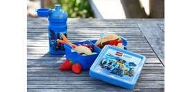 Trinkflasche + Brotdose LUNCH SET NINJAGO, blau/schwarz