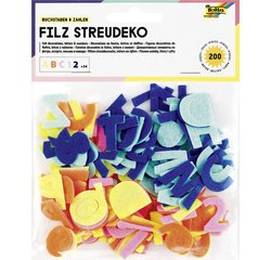 Décoration en feutre 'Chiffres & lettres', 200 pièces