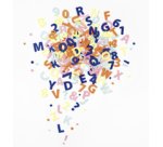 Décoration en feutre 'Chiffres & lettres', 200 pièces