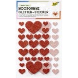 Sticker pailleté en caoutchouc mousse HEARTS LOVE