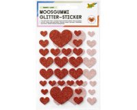 Sticker pailleté en caoutchouc mousse HEARTS LOVE