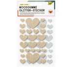 Sticker pailleté en caoutchouc mousse HEARTS LOVE