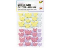 Sticker pailleté en caoutchouc mousse BUTTERFLIES
