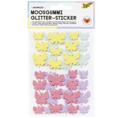 Sticker pailleté en caoutchouc mousse BUTTERFLIES