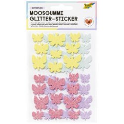 Sticker pailleté en caoutchouc mousse BUTTERFLIES
