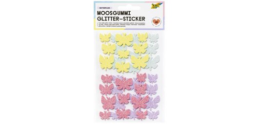 Sticker pailleté en caoutchouc mousse BUTTERFLIES