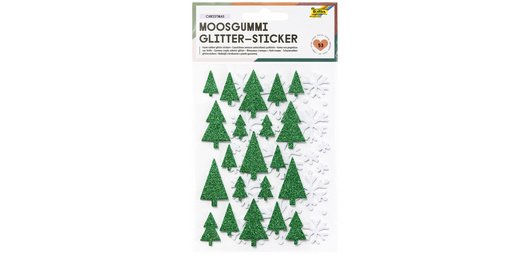 Glitzernder Moosgummi-Aufkleber STARS XMAS