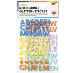 Sticker pailleté en caoutchouc mousse LETTERS