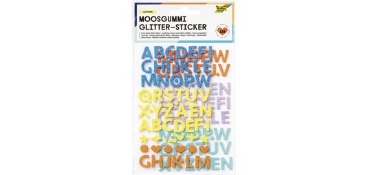 Sticker pailleté en caoutchouc mousse LETTERS