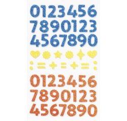 Sticker pailleté en caoutchouc mousse NUMBERS