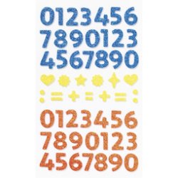 Sticker pailleté en caoutchouc mousse NUMBERS