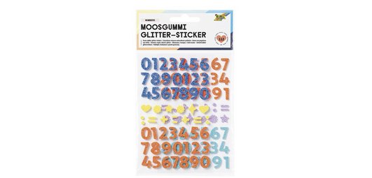 Sticker pailleté en caoutchouc mousse NUMBERS