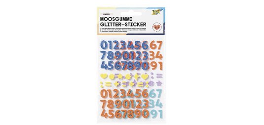 Sticker pailleté en caoutchouc mousse NUMBERS