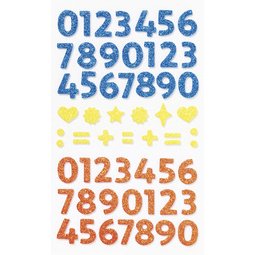 Sticker pailleté en caoutchouc mousse NUMBERS