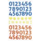 Sticker pailleté en caoutchouc mousse NUMBERS