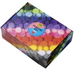 Mélange de pompons MULTICOLORE Jumbobox, 200g, assorti