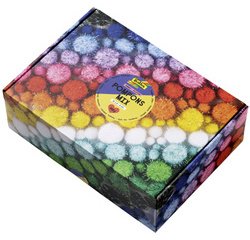Mélange de pompons GLITTER Jumbobox, 300 g, assorti