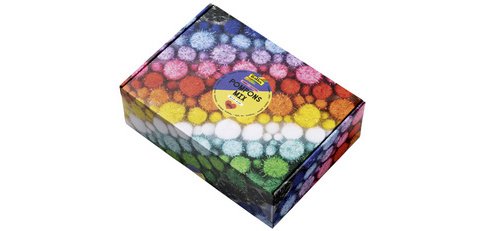 Mélange de pompons GLITTER Jumbobox, 300 g, assorti