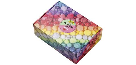 Mélange de pompons PASTEL Jumbobox, 300 g, assorti