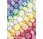 Mélange de pompons PASTEL Jumbobox, 300 g, assorti