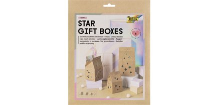 Giftbox Folia Star kraft set à 6 stuks