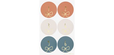 'ROUND BOWS' Advent calendar stickers