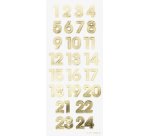 Stickers pour calendrier de l'Avent 'NUMBERS GOLD'