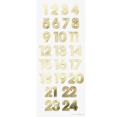 Stickers pour calendrier de l'Avent 'NUMBERS GOLD'
