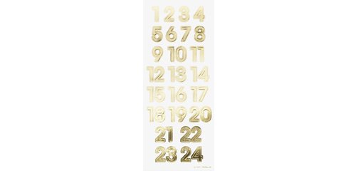 Stickers pour calendrier de l'Avent 'NUMBERS GOLD'