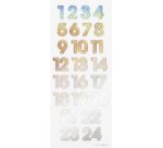 Stickers pour calendrier de l'Avent 'NUMBERS GOLD'