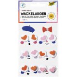 Oeil vacillant HEARTS, taille: L, autocollant